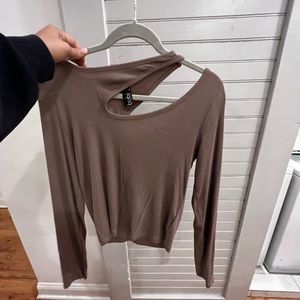 Brown long sleeve top